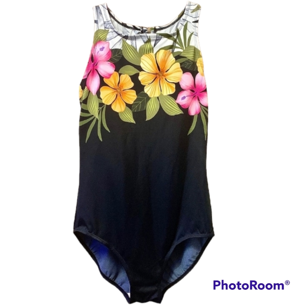 Vintage Tropical One Piece Bathing Suit